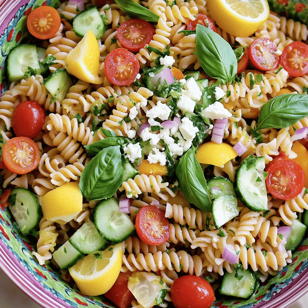 Frischer Zitronen-Basilikum-Nudelsalat Einfache Rezeptur