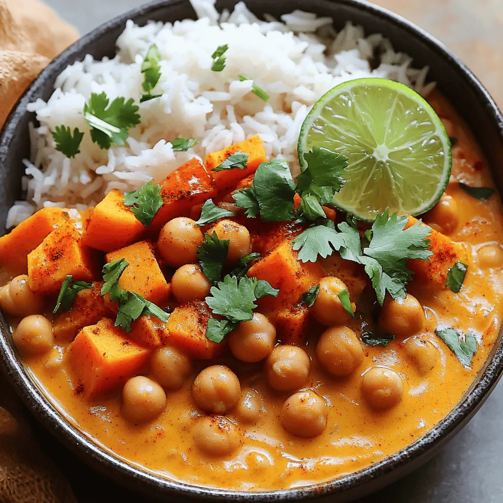Süßkartoffel-Kichererbsen-Curry Einfaches Rezept
