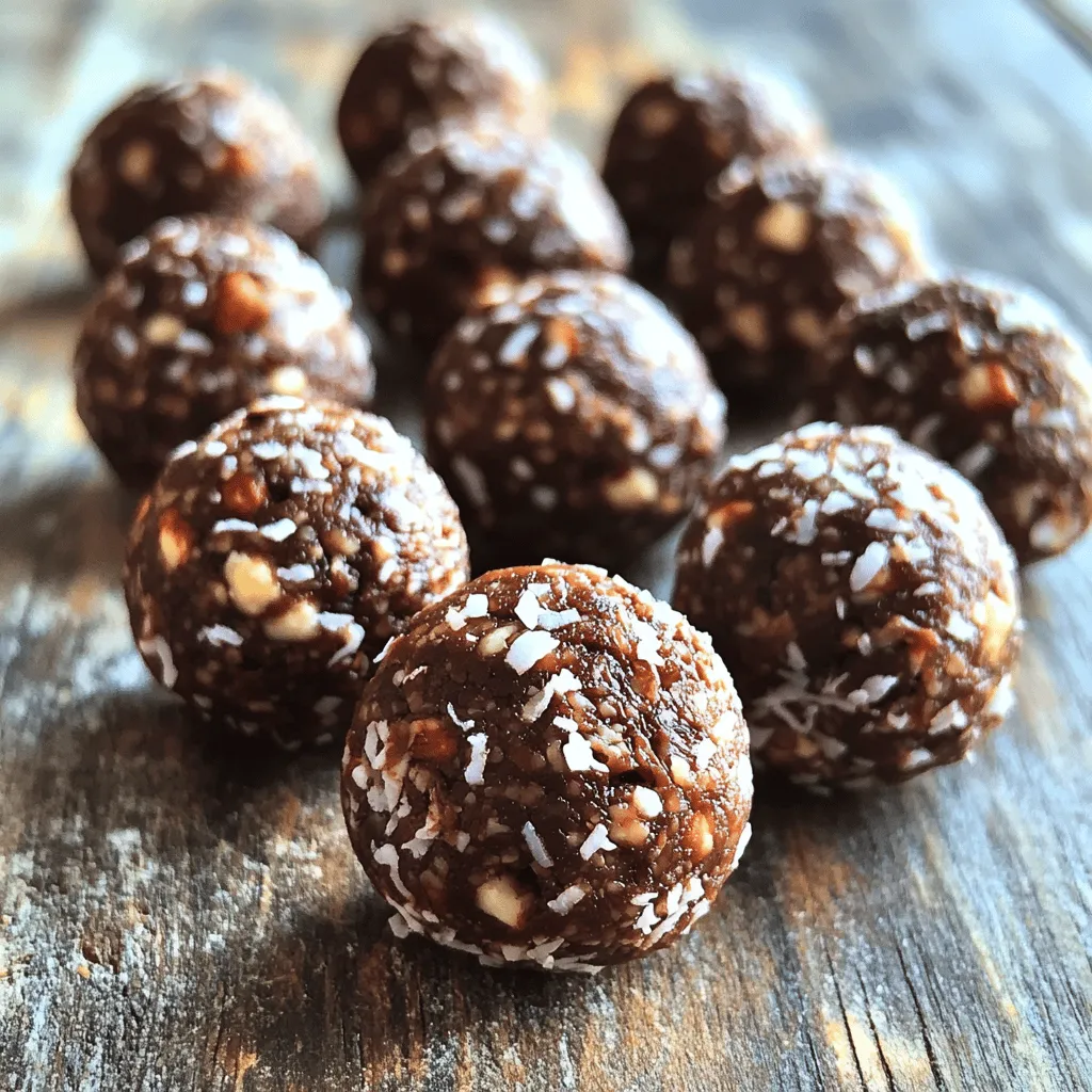 Schokoladen-Hazelnuss-Energie-Bällchen nahrhaft und lecker