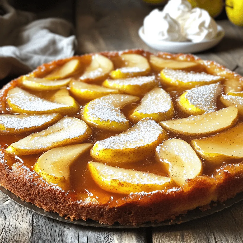 Gewürzter Birnen-Umdreht-Kuchen Köstliche Leckerbissen