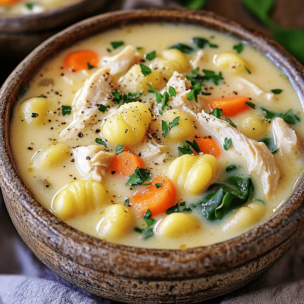 Cremige Hühner-Gnocchi-Suppe Einfach und Lecker