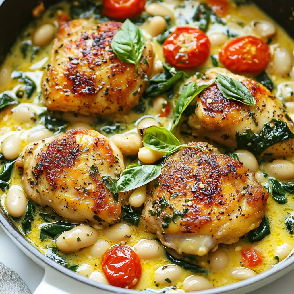 Tuscan White Bean Chicken Skillet Einfache Köstlichkeit