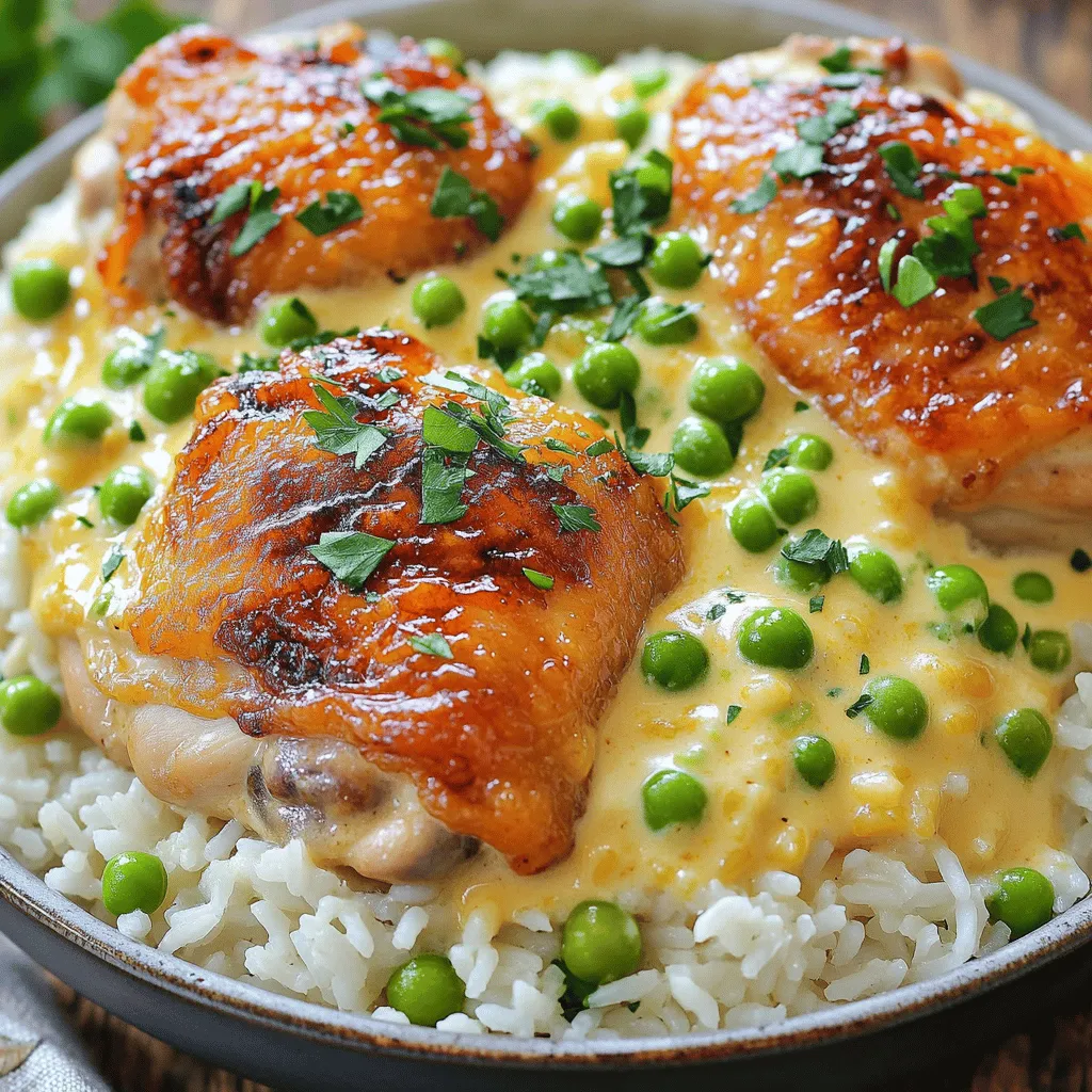 Cremiges Hähnchen und Reis Schnelles Genussrezept