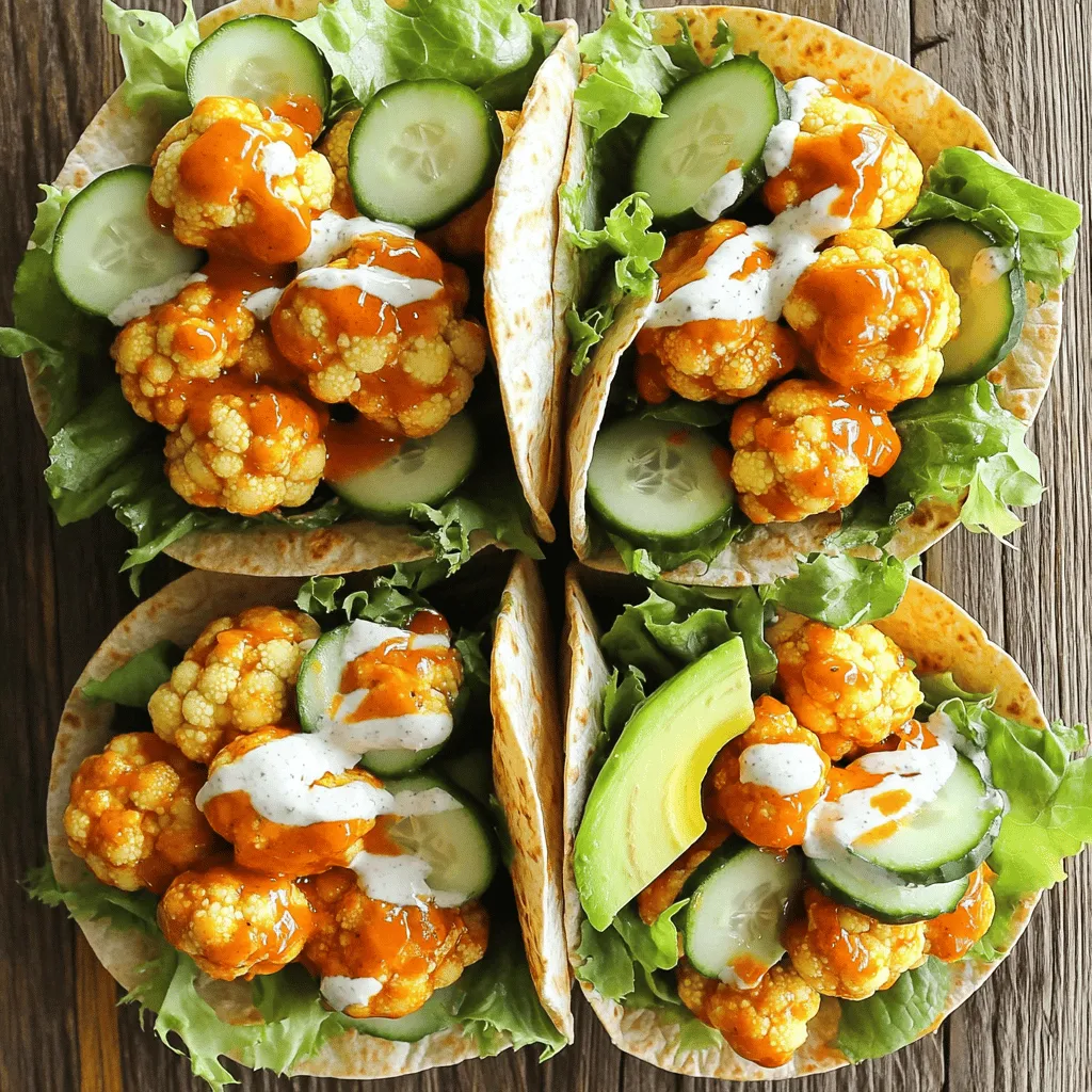 Vegan Buffalo Cauliflower Wraps Einfach und Lecker