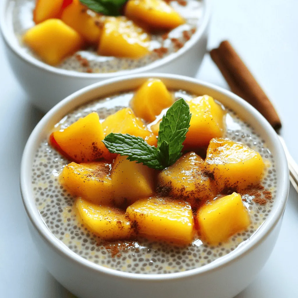 Peach Chia Pudding Einfache und nahrhafte Option