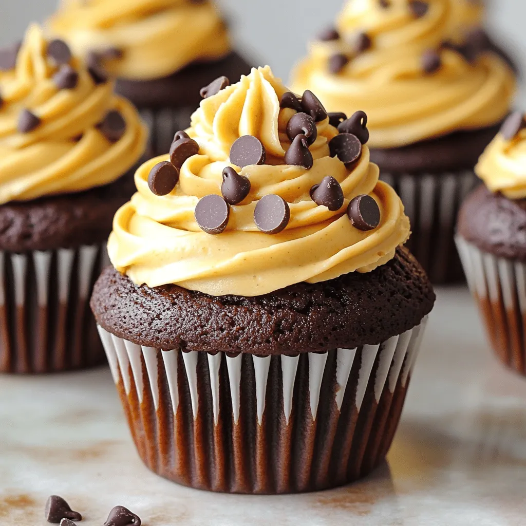 Schokoladen-Erdnussbutter-Cupcakes köstlicher Genuss