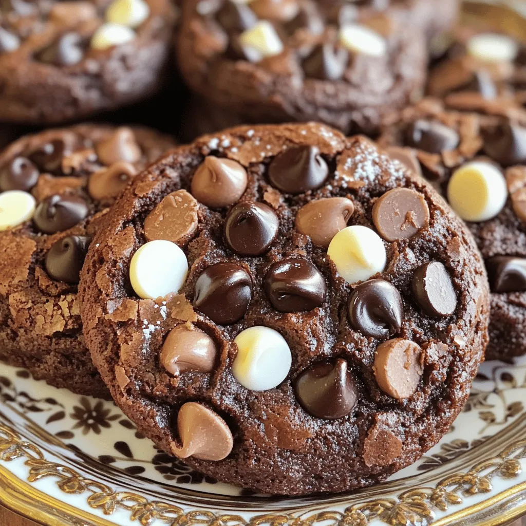 Leckere Triple Chocolate Brownie Cookies Rezept