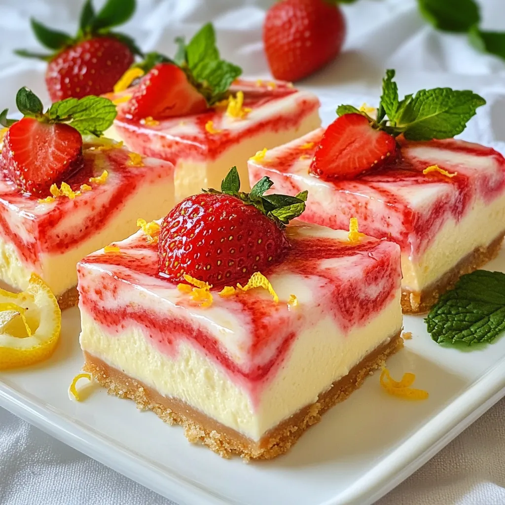 Strawberry Lemonade Cheesecake Bars Lecker und Frisch