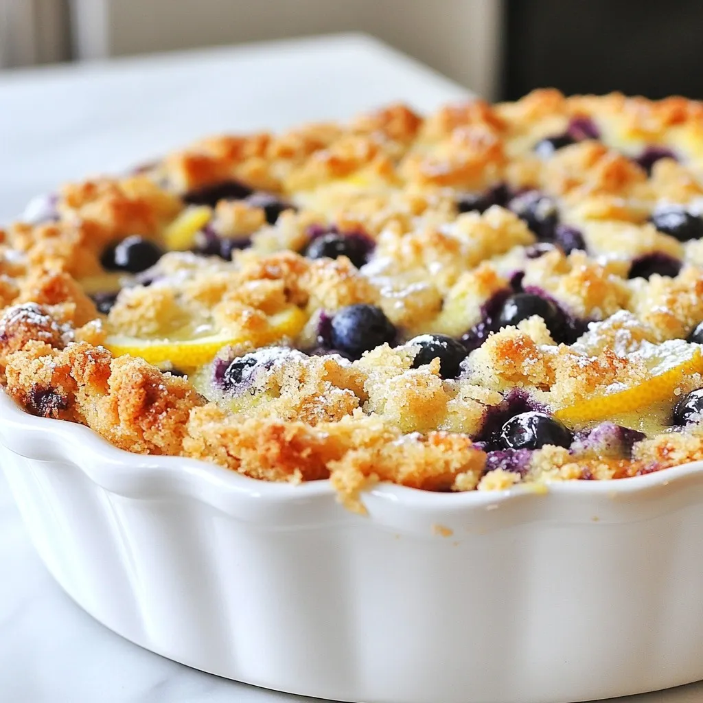 Zitronen-Heidelbeer-Krümelkuchen Frisch und Saftig