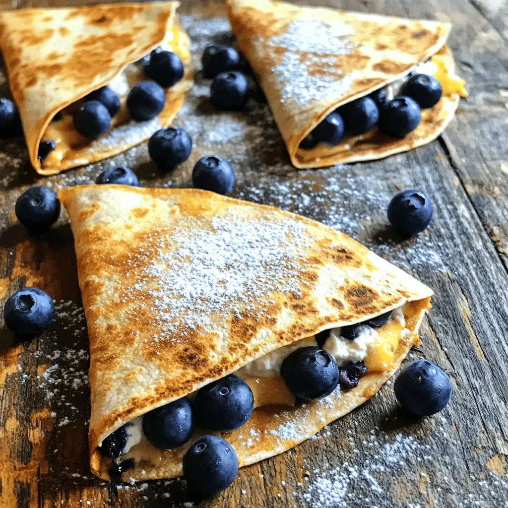 Leckere Blaubeer Frühstücks-Quesadilla einfach genießen