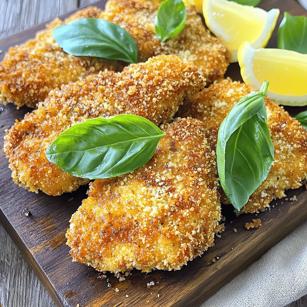 Italienische Basilikum-Hühnchen-Schnitzel Rezept leicht