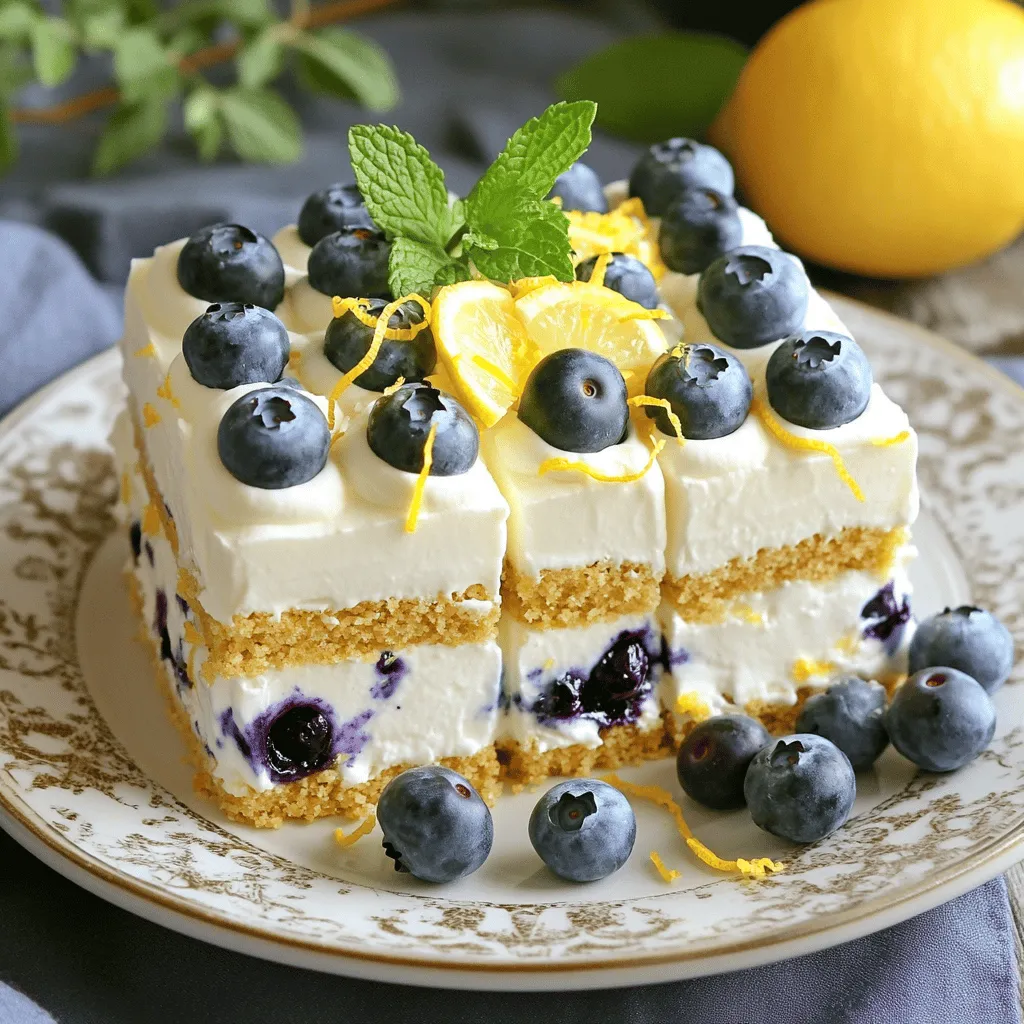 No-Bake Lemon Blueberry Icebox Cake Einfache Köstlichkeit