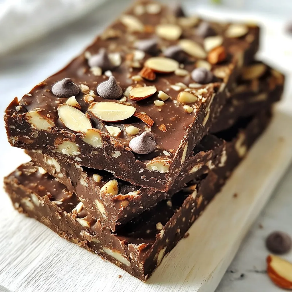 Schokoladen-Amandel-Energie-Riegel nahrhaft und einfach