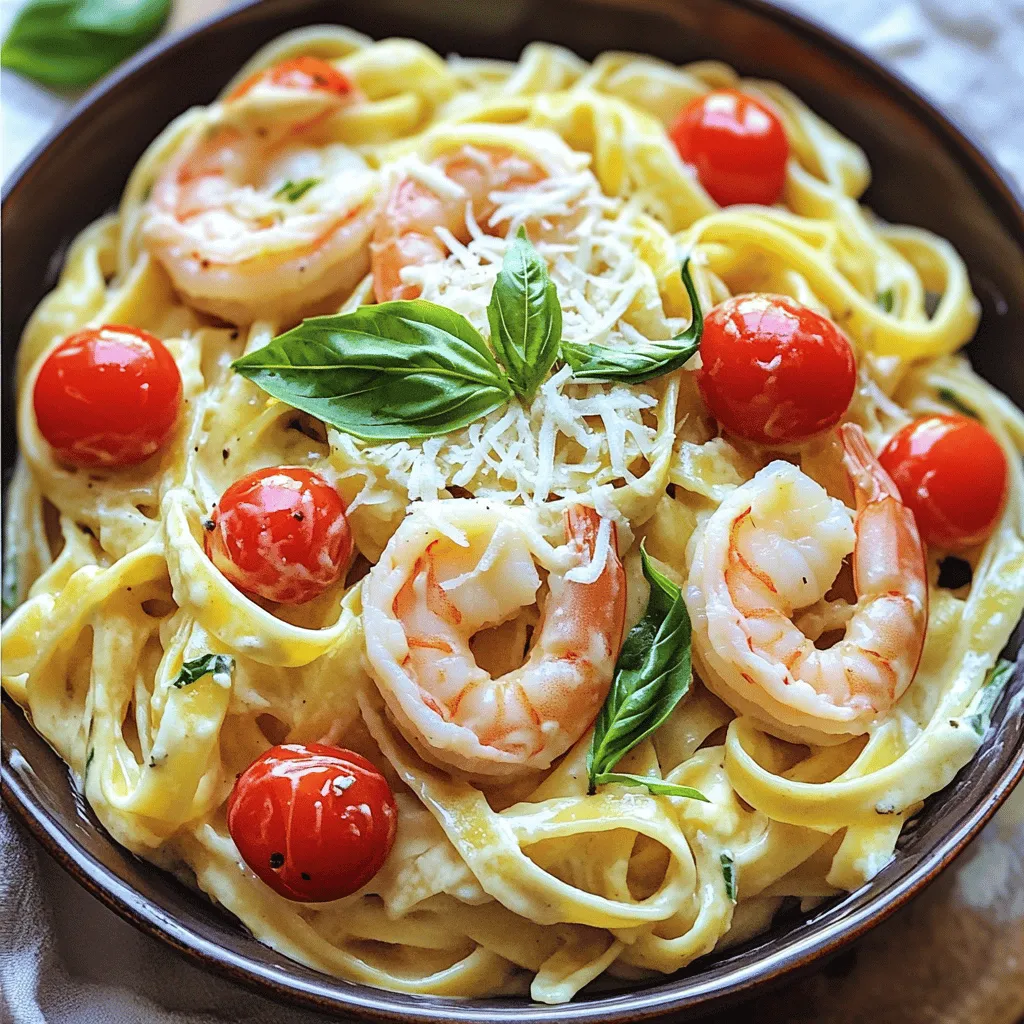 Creamy Mozzarella Shrimp Pasta Schnell und Einfach Rezept