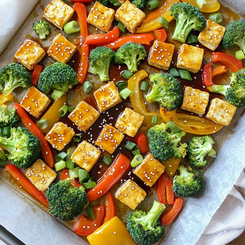Sheet-Pan Teriyaki Tofu und Veggies Einfaches Rezept