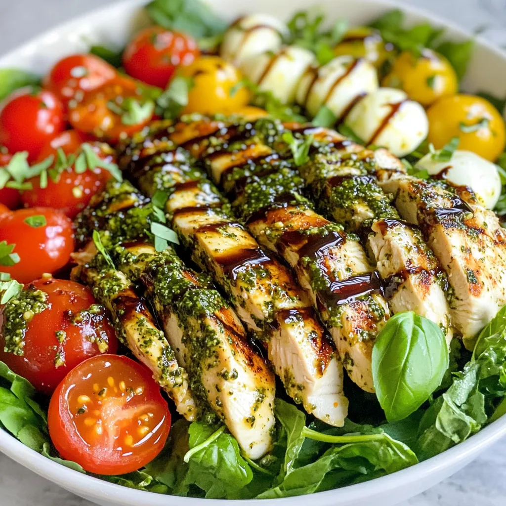 Pesto Chicken Caprese Salad Frisch und Lecker