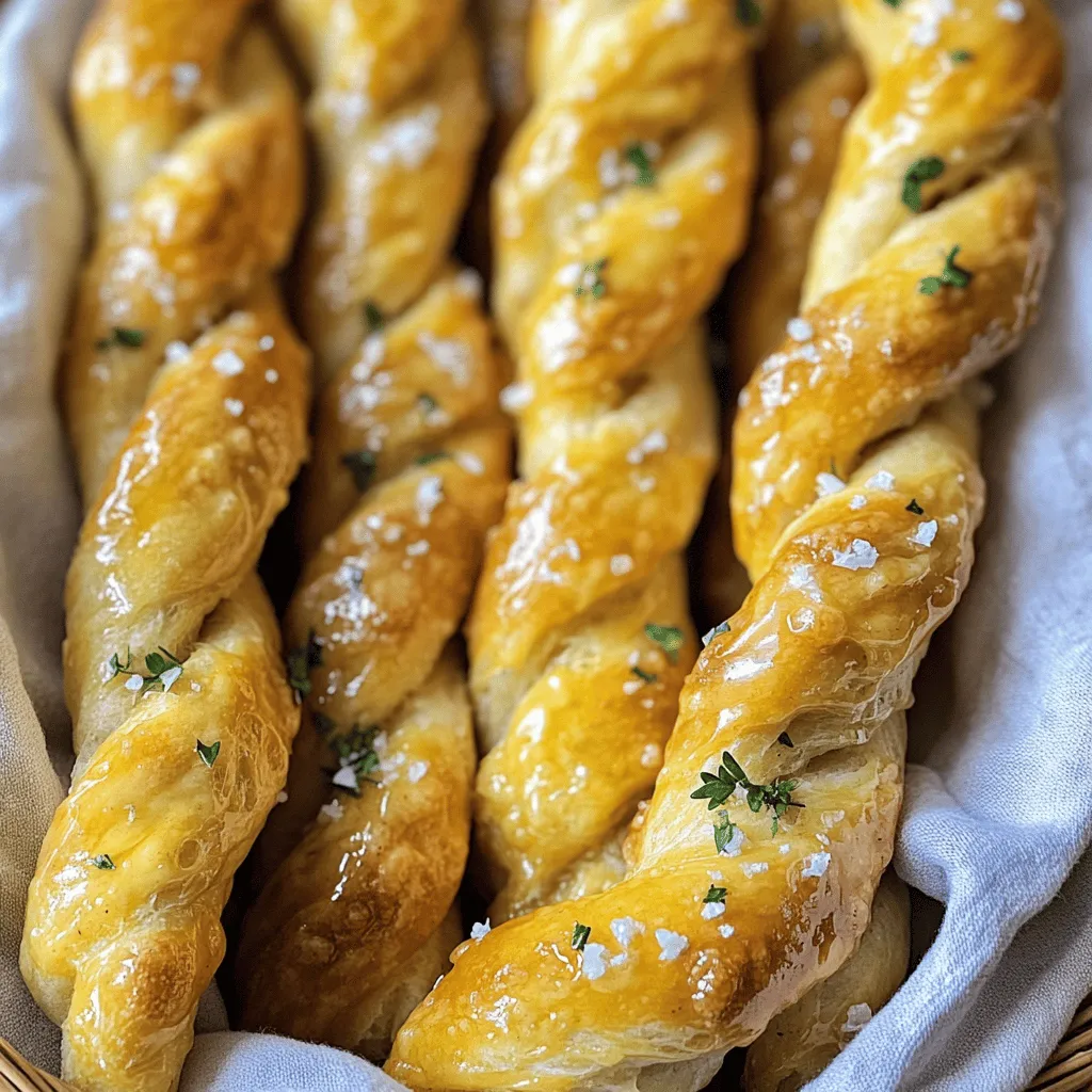 Knoblauch Parmesan gedrehte Brotsticks einfach zubereiten
