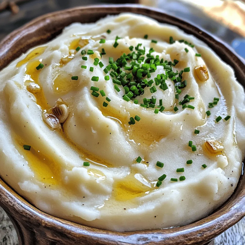 Cremige Knoblauchstampfkartoffeln einfach zubereiten