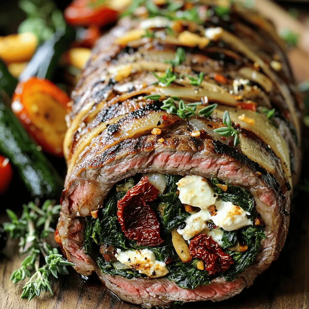 Eine Flank Steak Roulade ist ein leckeres Gericht aus flachem Rindfleisch. Die Roulade hat ihren Ursprung in der traditionellen Küche. Die Leute schätzen sie wegen ihrer Vielseitigkeit und dem tollen Geschmack.