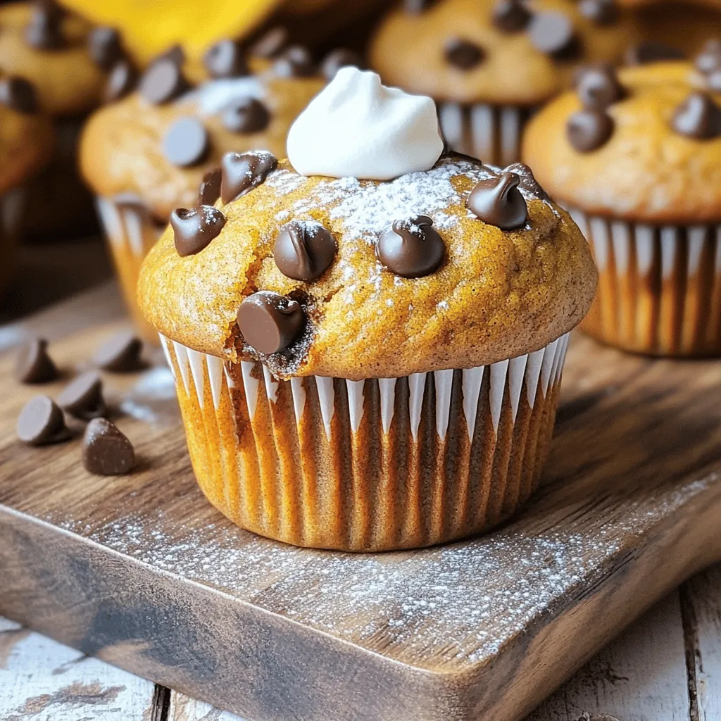 Kürbis-Schokoladenchips-Muffins Frisch und Einfache Rezept