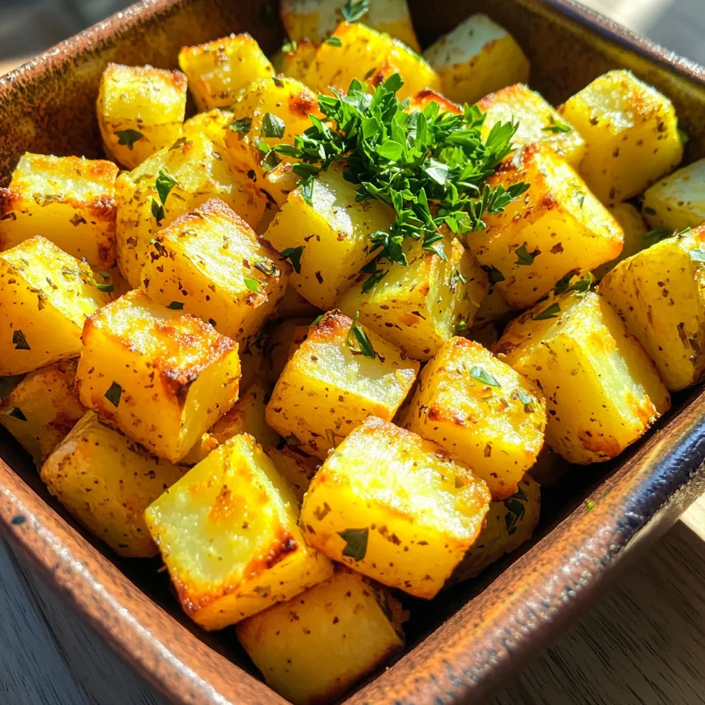 Air Fryer Garlic Herb Potato Cubes Knusprig und Lecker