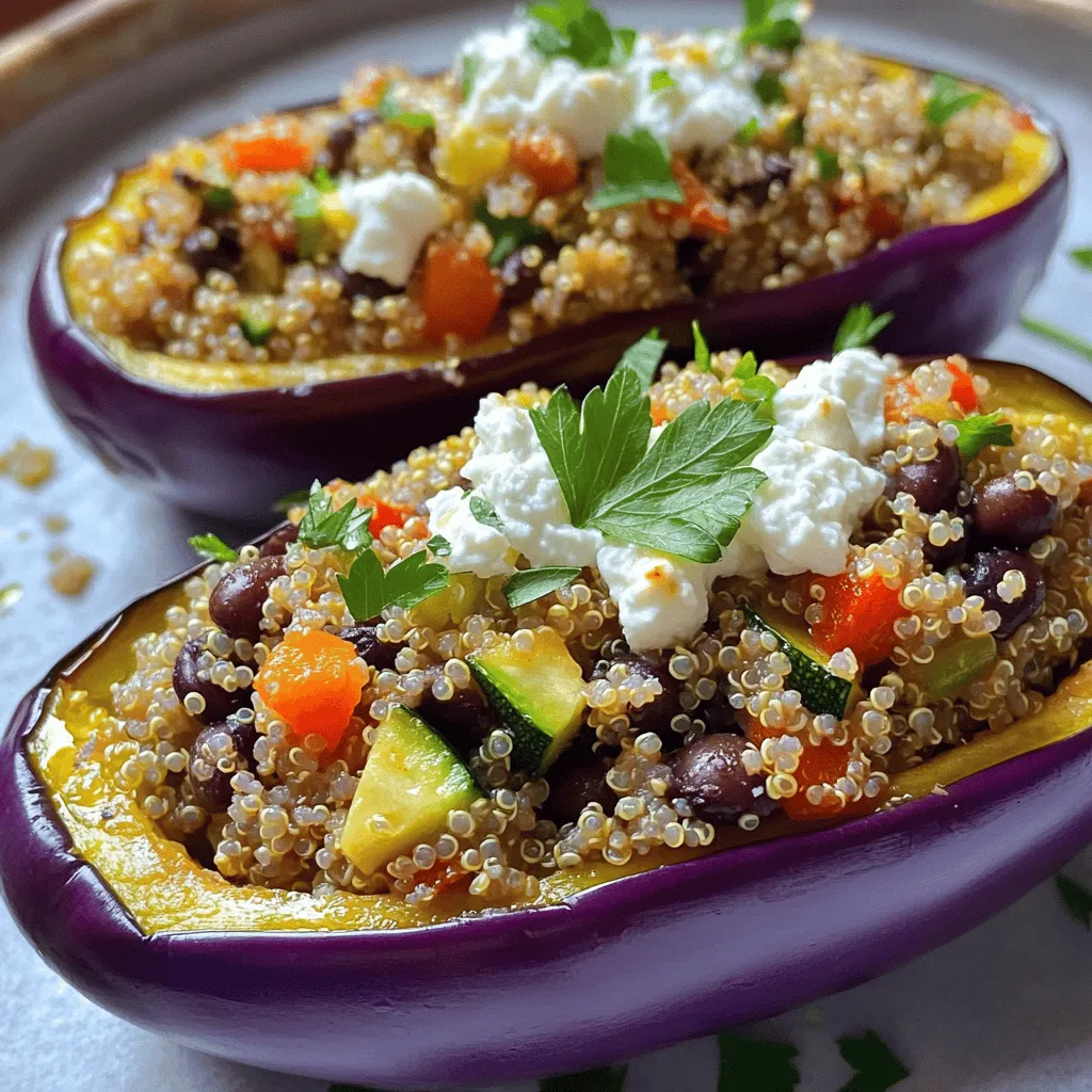 Gefüllte Auberginen mit Quinoa Köstliches Rezept
