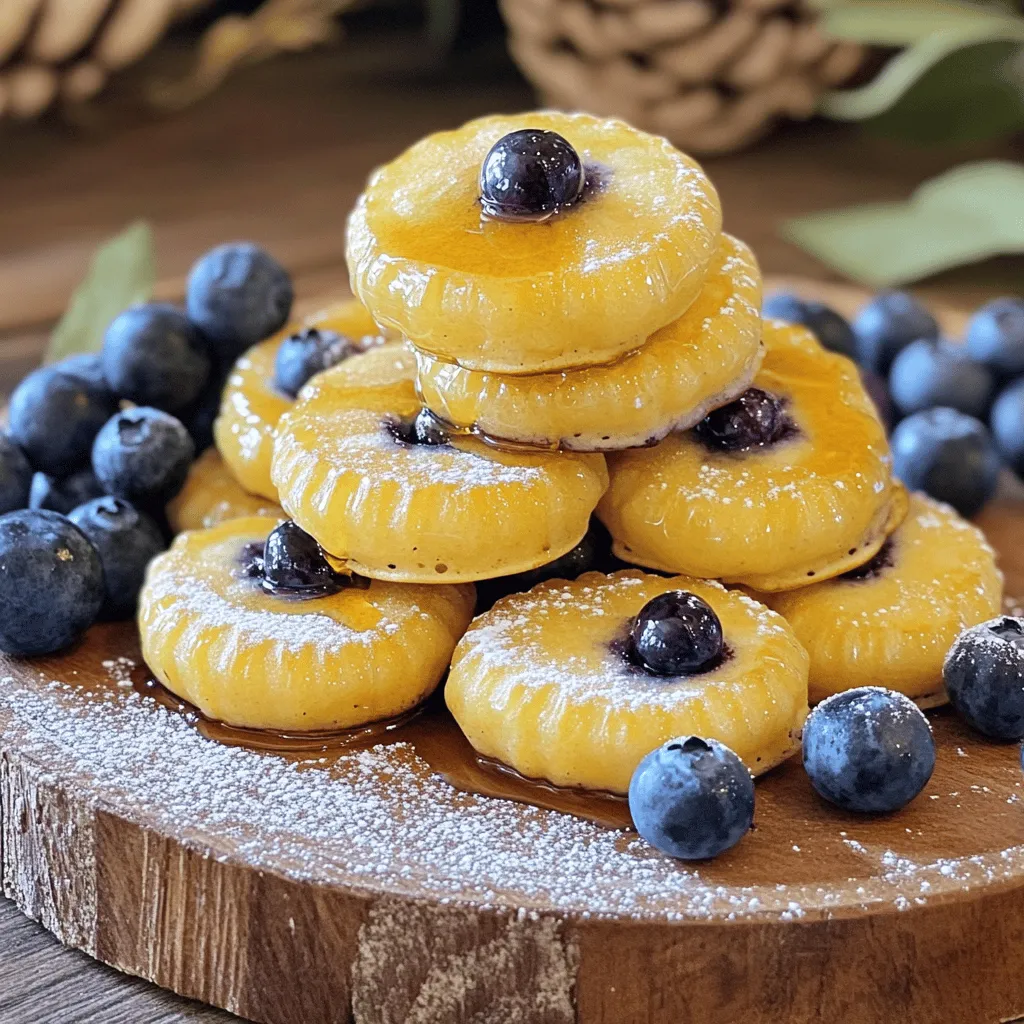 Blaubeer-Pfannkuchen-Bissen Einfache und köstliche Snacks