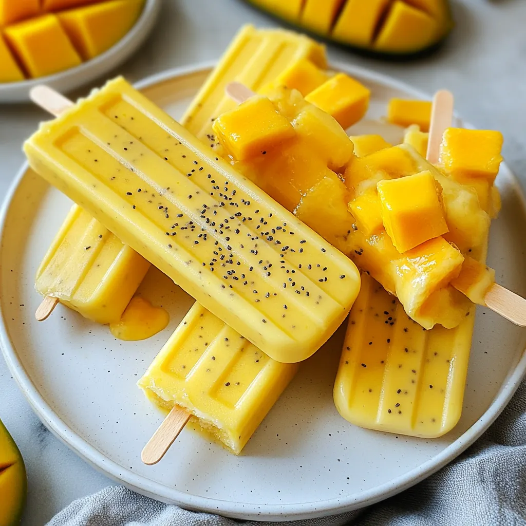 Mango Coconut Chia Pops Leckerer Sommergenuss