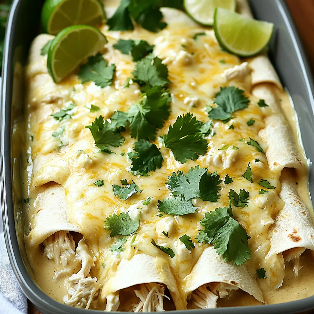Slow Cooker White Chicken Enchiladas Einfache Rezeptidee