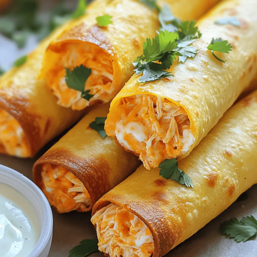 Crispy Buffalo Chicken Taquitos Scharfer Genuss