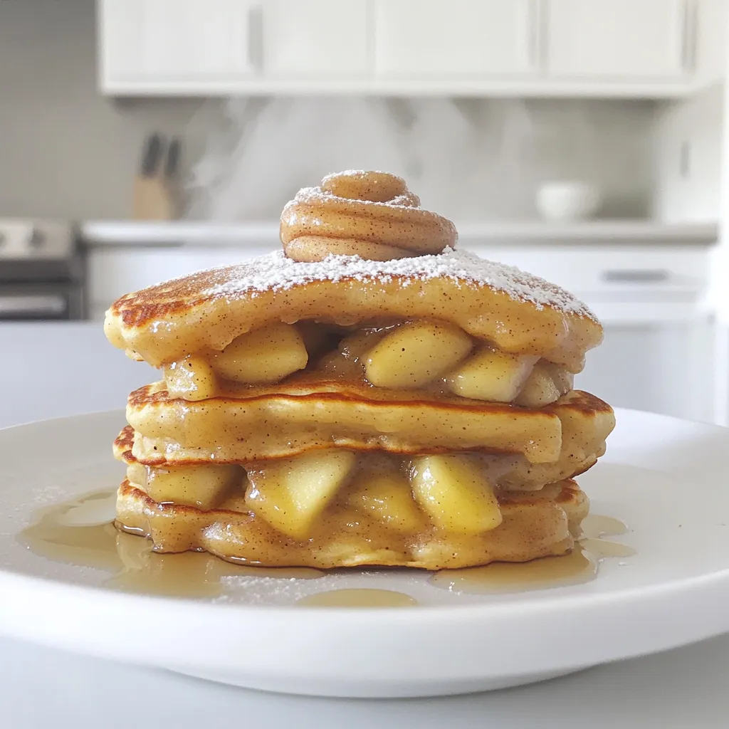 Apfel Zimt Roll Pfannkuchen Köstliches Frühstücksrezept