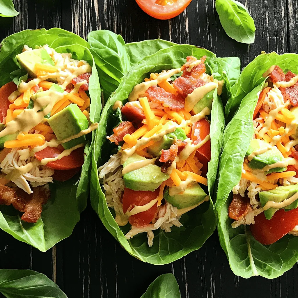 Hühnchen-Club-Lettuce-Wraps Frisch und Lecker Genießen