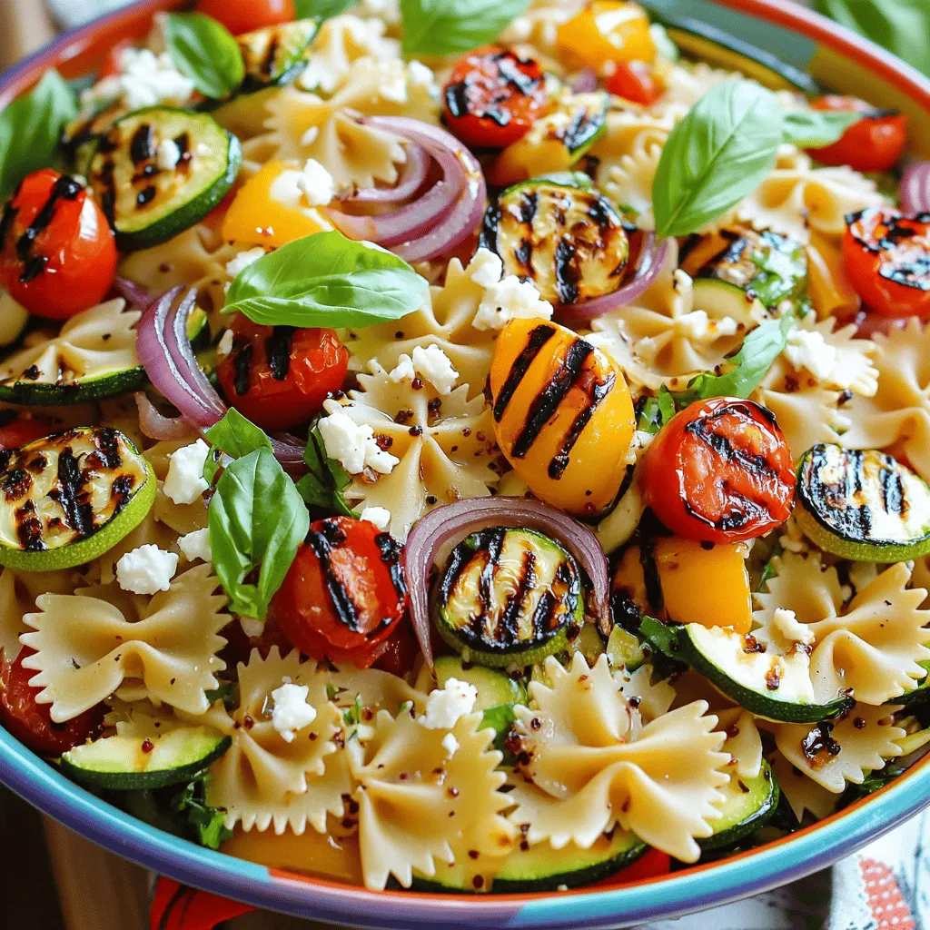 Gegrillter Gemüse-Pasta-Salat Frisch und Einfache Zubereitung