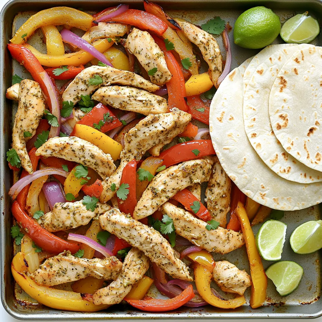 Sheet Pan Garlic Herb Chicken Fajitas Lecker und Einfach