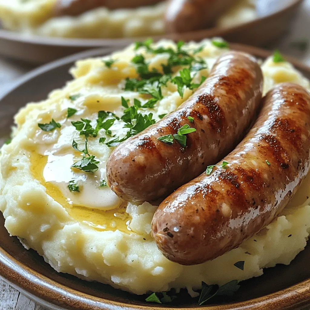 - 6 Schweinswürstchen - 800 g Kartoffeln - 150 ml Milch - 50 g Butter