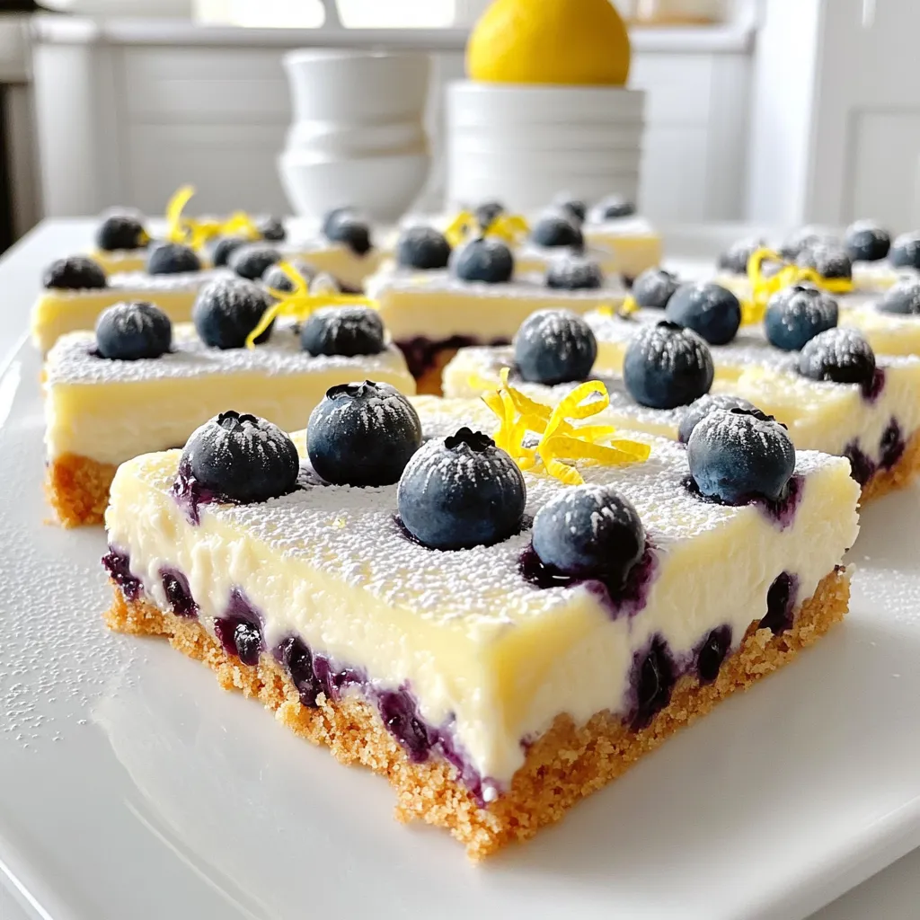 Leckere Blueberry Lemon Cheesecake Bars Rezept