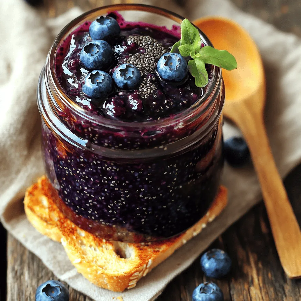 Blaubeer Chia Samen Marmelade Schnelle und einfache Rezept