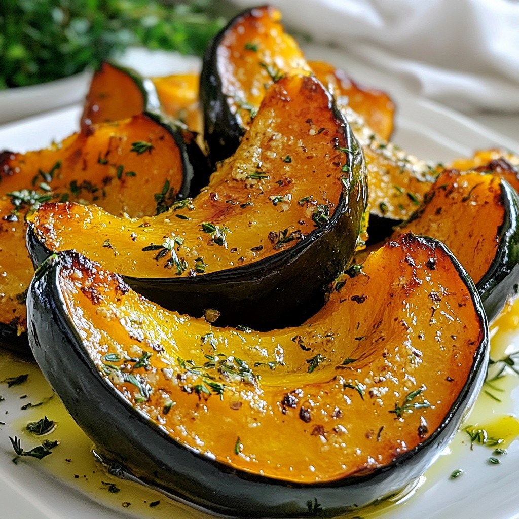 Knoblauch Kräuter Röst-Eichelkürbis Einfaches Rezept