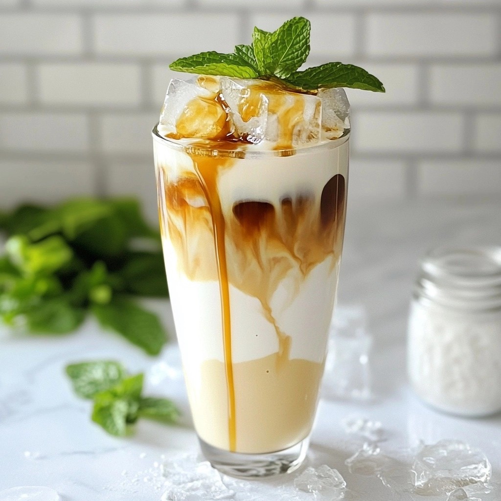 Erfrischender Starbucks DIY Iced Vanilla Mint Latte