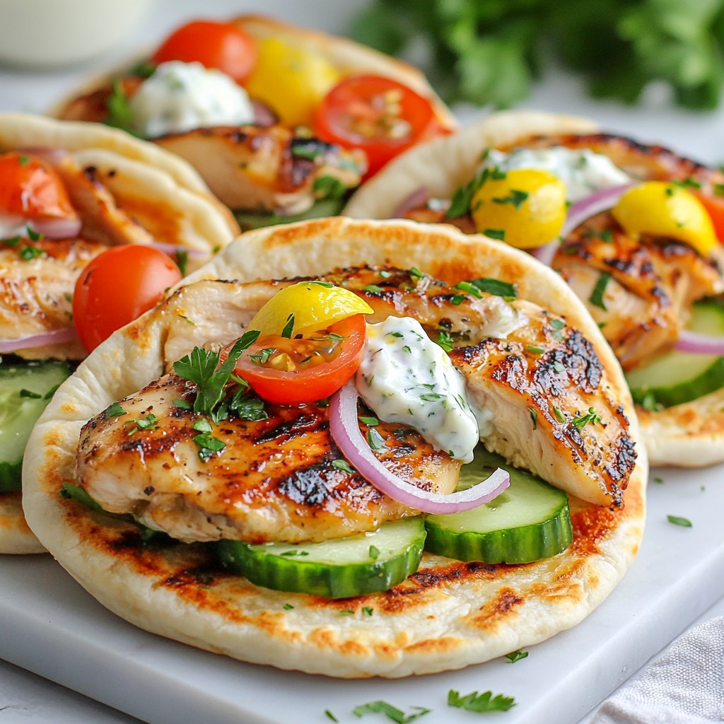 Lemon Garlic Greek Chicken Gyros Einfaches Rezept