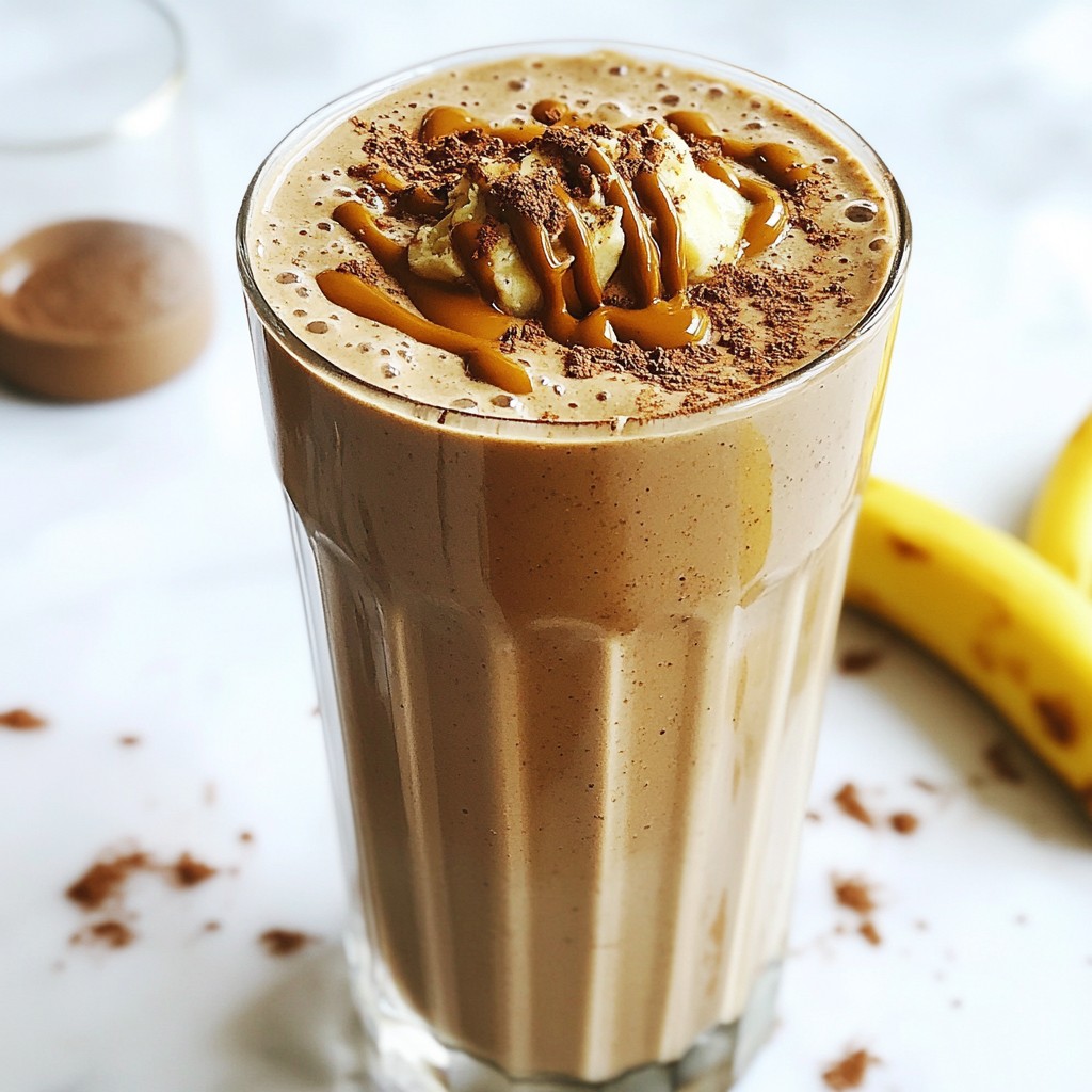 Erdnussbutter Schokoladen Protein Smoothie Rezept