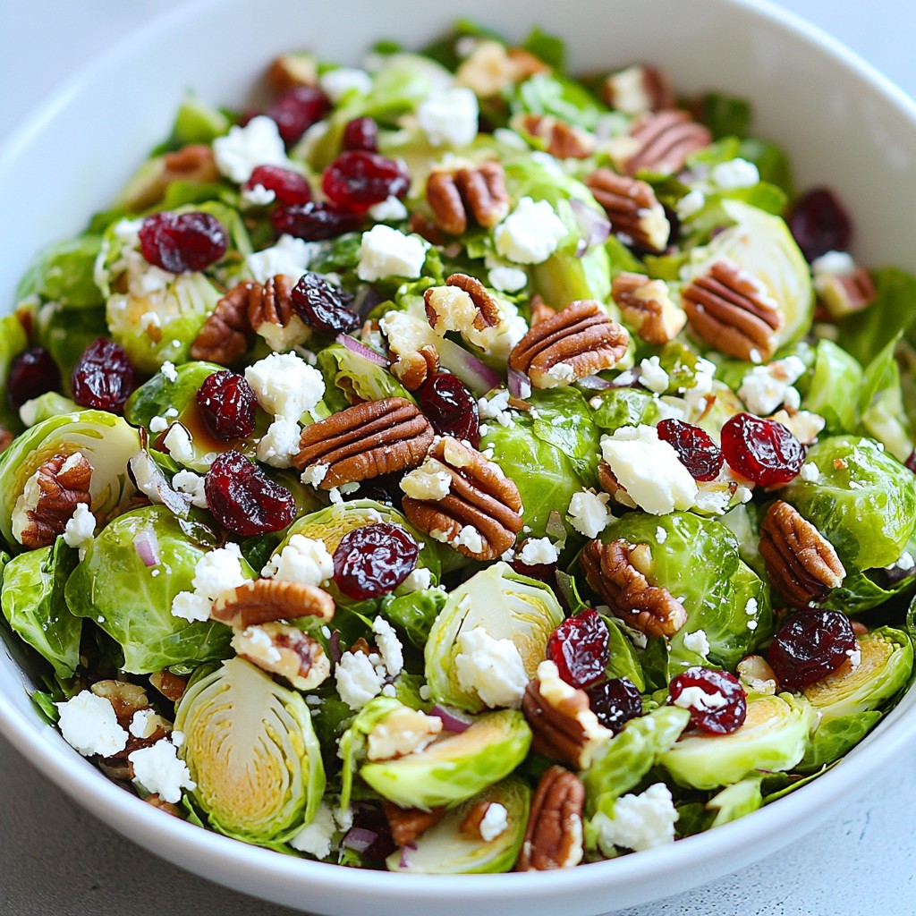 Cranberry Pecan Rosenkohl-Salat Frisch und Knackig