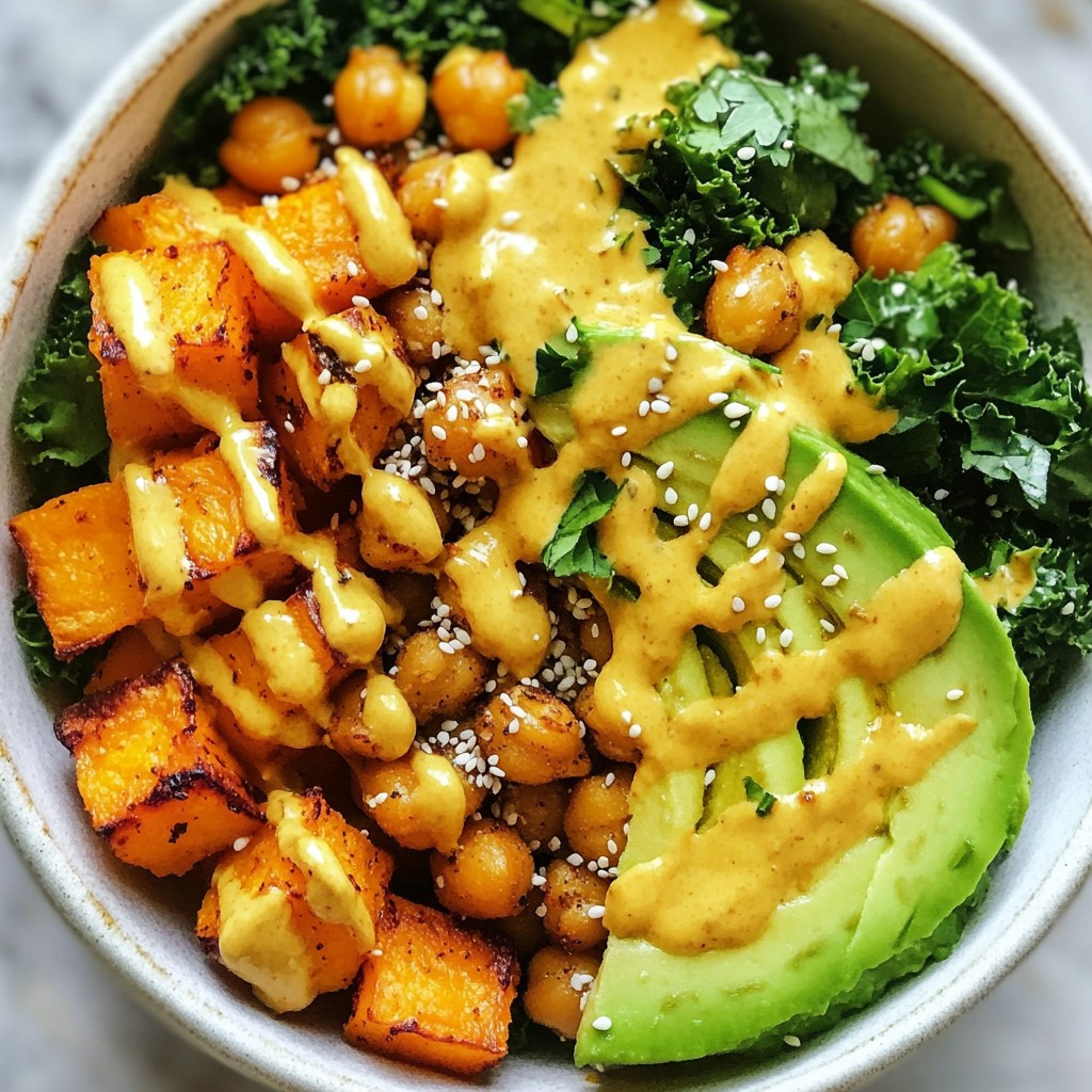 Köstliche Süßkartoffel Kichererbsen Buddha Bowls