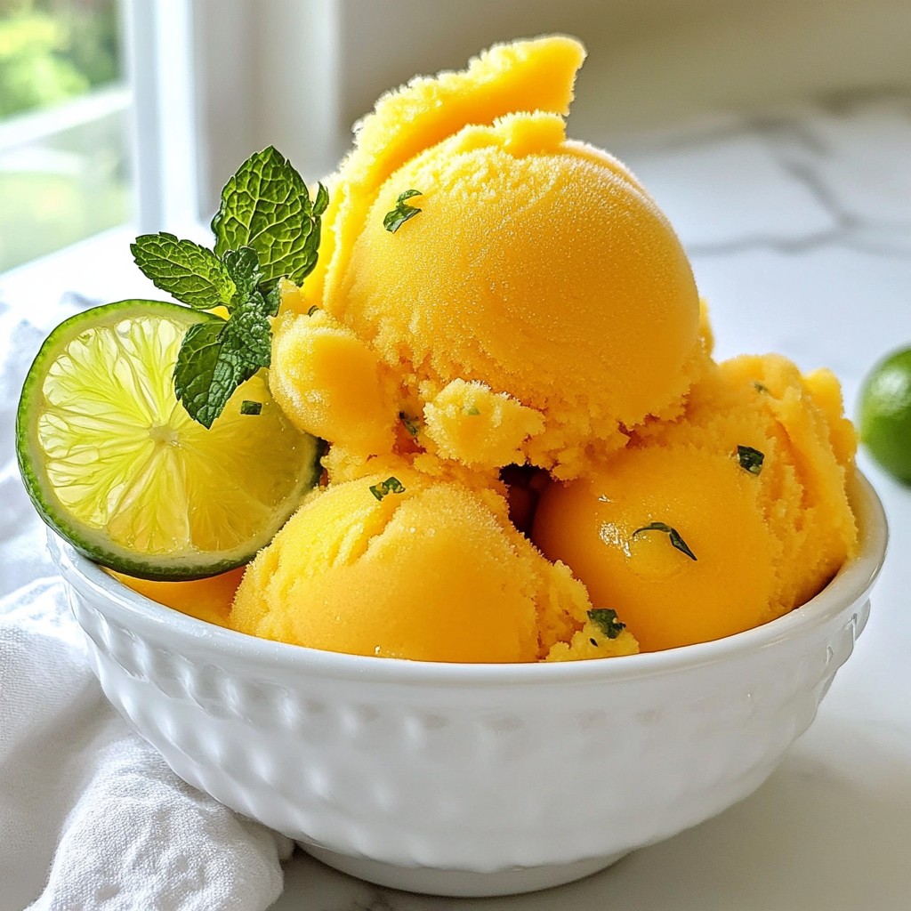 Mango Lime Sorbet Frisch und Erfrischend Genießen