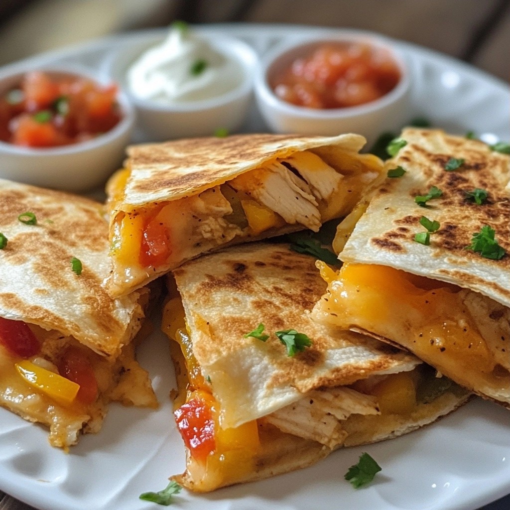 Cheesy Homemade Fast Food Chicken Quesadillas Genuss