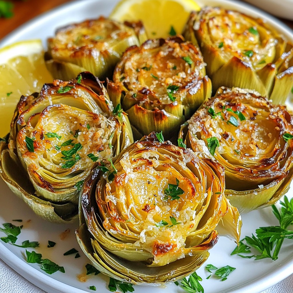 Knoblauch Parmesan Röstartischocken Einfaches Rezept