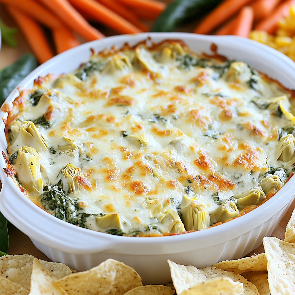 Köstlicher Cheesy Restaurant-Style Spinach Artichoke Dip