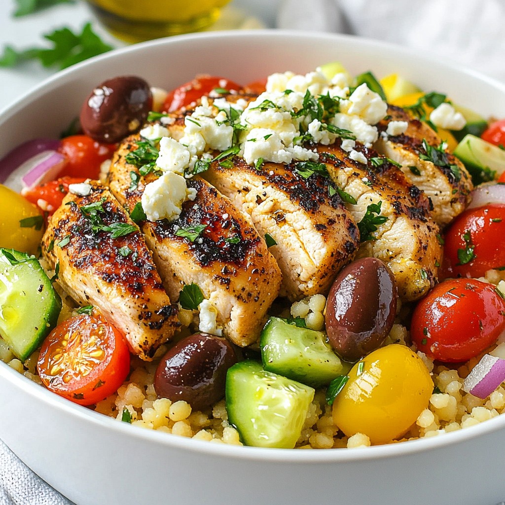 Griechische Hähnchen-Couscous-Schalen einfach zubereiten