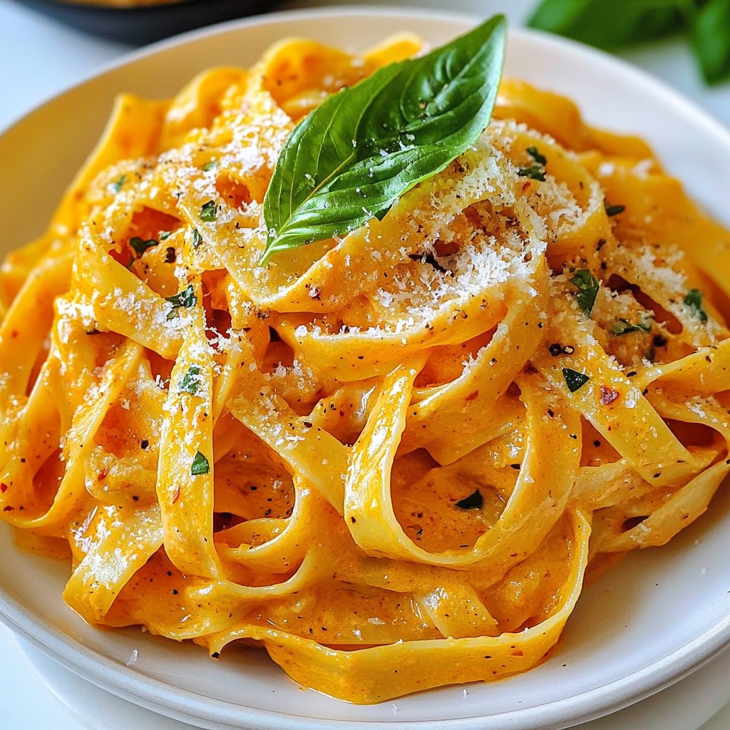Cremige geröstete Paprika Pasta flotte Köstlichkeit