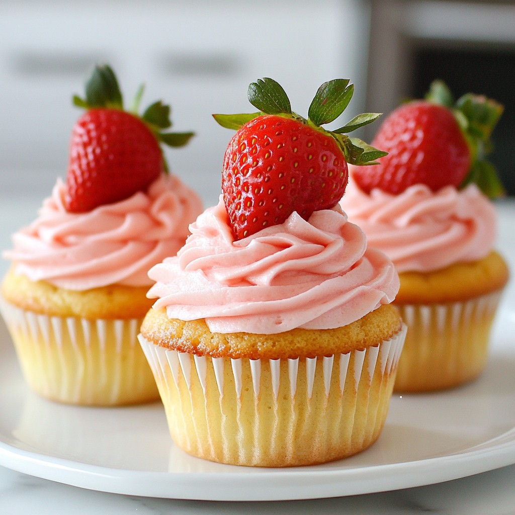 Saftige Strawberry Vanilla Cupcakes mit Frucht-Twist